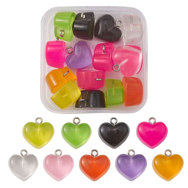 Mixed Colour Heart Charm