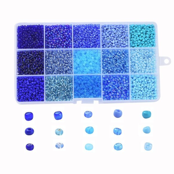3mm Blue Mood Mix Glass Beads
