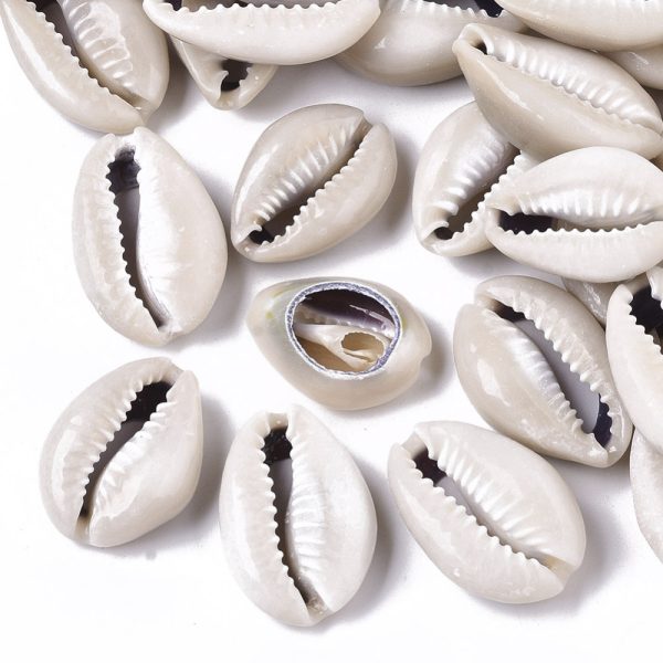 Natural, Original Cowrie Beads, 20pcs