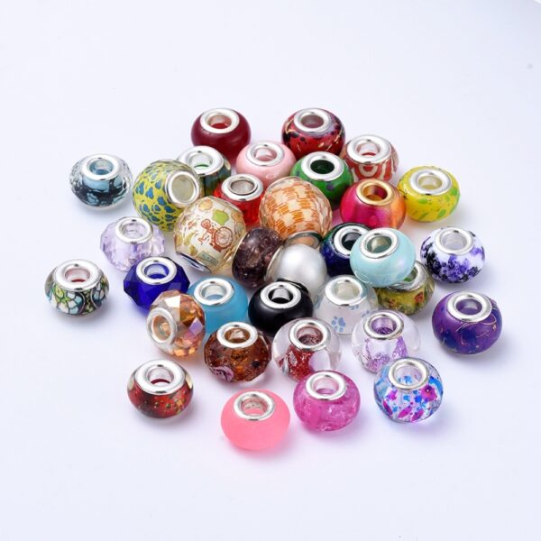 5pcs Mixed Large Hole European Beads