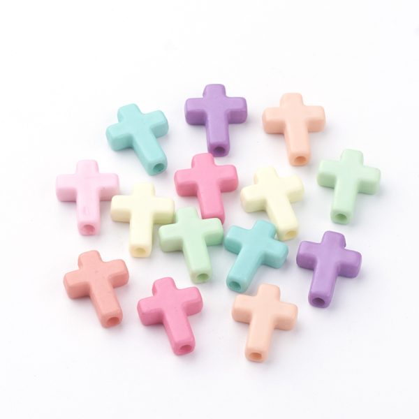 20pcs Acrylic Cross Bead