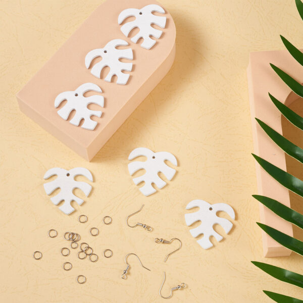 2pcs DIY Monstera Leaf Dangle Earring