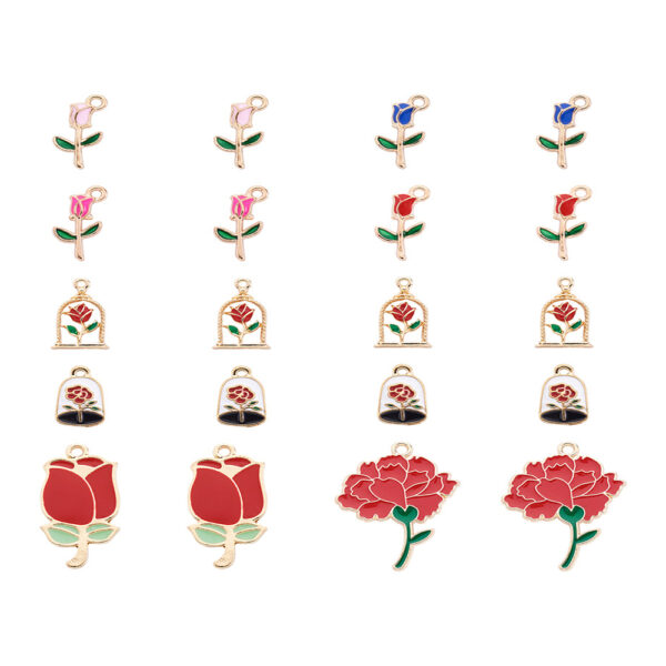 8 Style Mixed Flower Charm