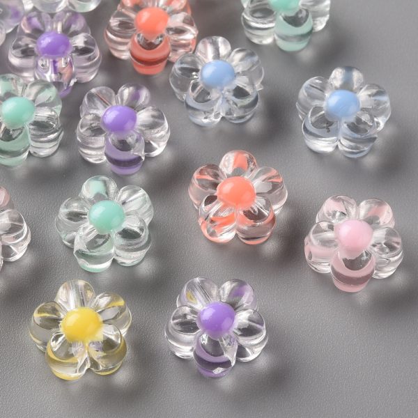 30pcs Acrylic Flower Bead