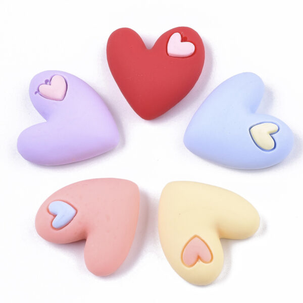 Resin Cabochons, Heart