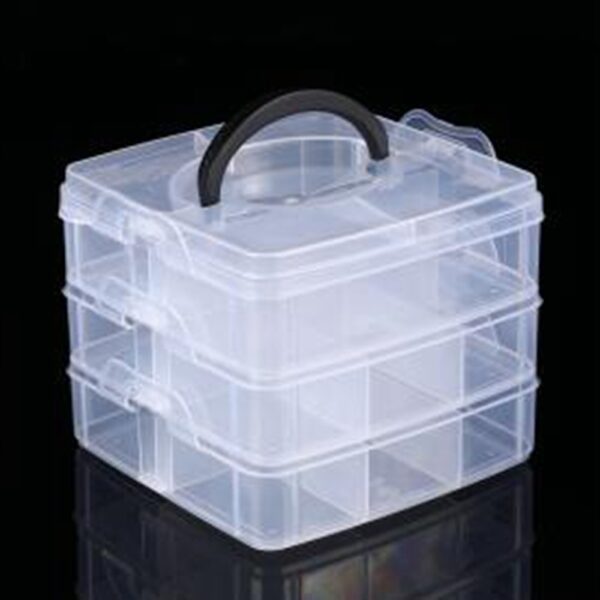 3-Tier Transparent Plastic Bead Containers