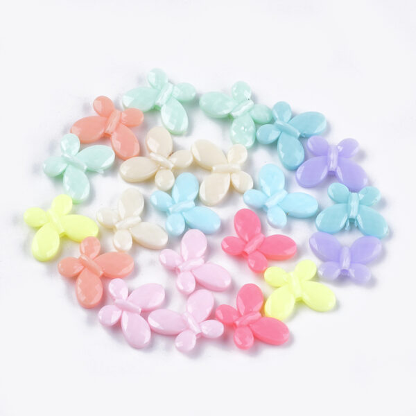 20pcs Acrylic Beads, Butterfly