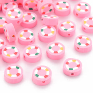 Polymer Clay Beads, swim ring (50pcs)