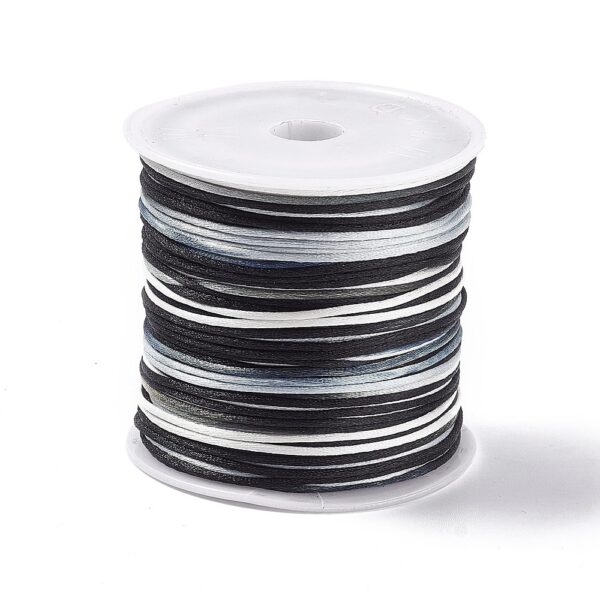 1mm Rattail Satin Cord, Black